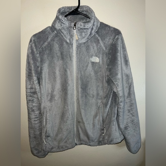 Gray fuzzy North Face jacket - Picture 1 of 6